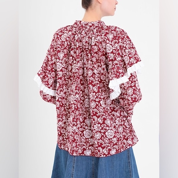 See By Chloe Burgundy Floral Blouse - Picture 2 of 6